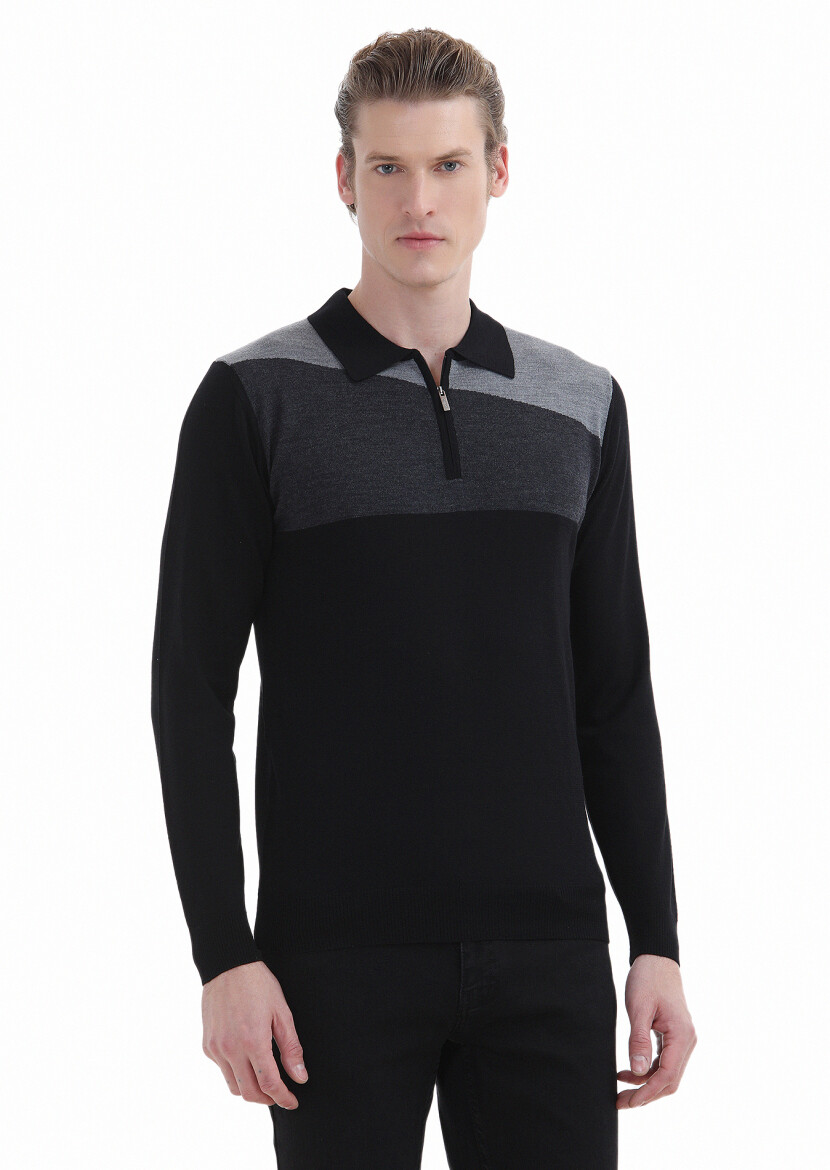 Black Knitwear Sweatshirt - 2