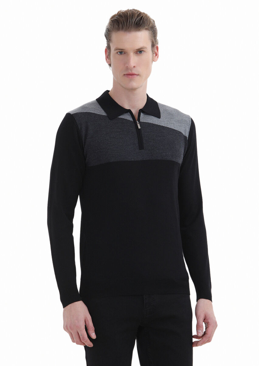 Black Knitwear Sweatshirt - 2