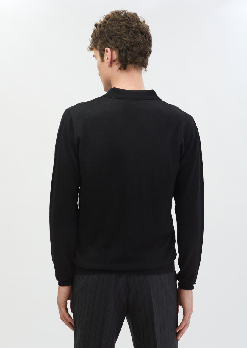 Black Knitwear Sweatshirt - 5