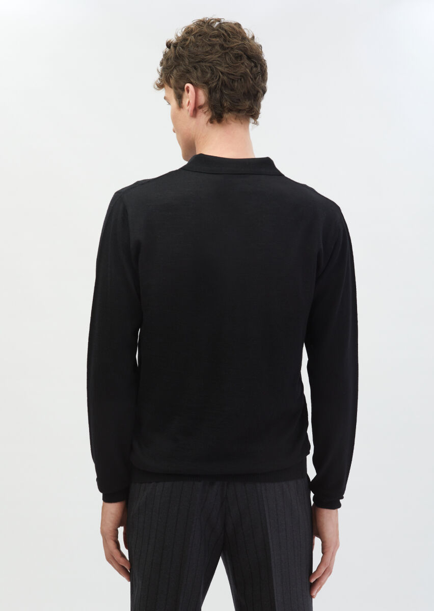 Black Knitwear Sweatshirt - 5