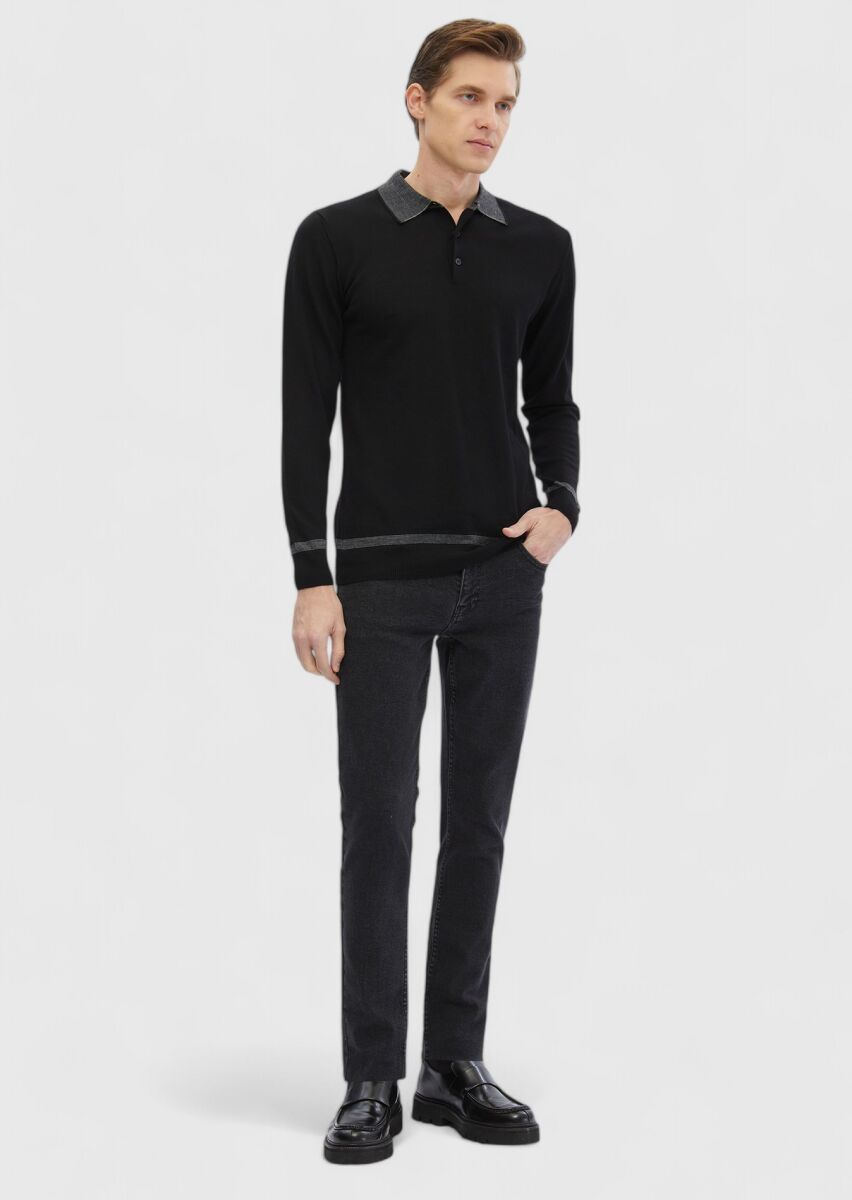 Black Knitwear Sweatshirt - 2