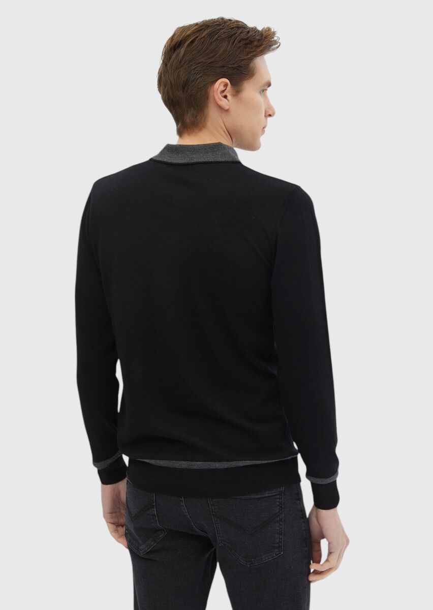 Black Knitwear Sweatshirt - 5