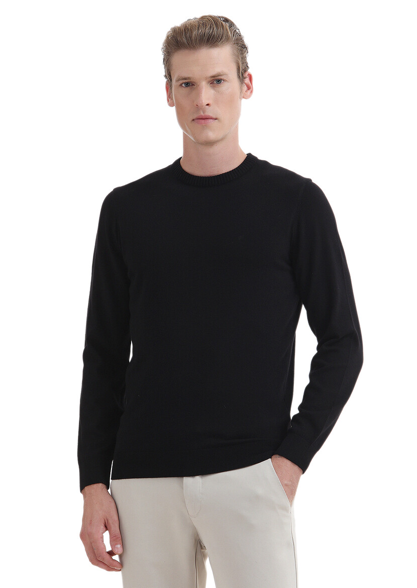 Black Knitwear Sweatshirt - 1