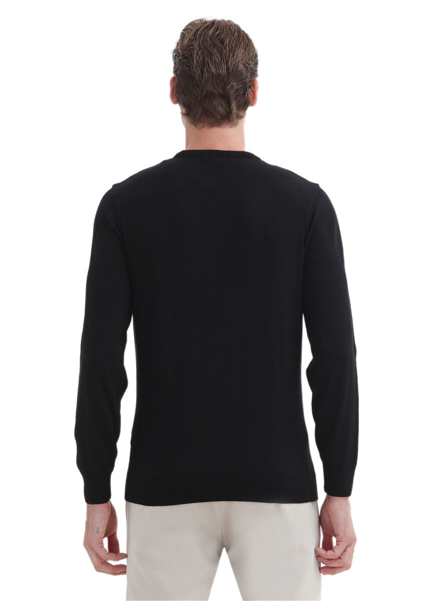 Black Knitwear Sweatshirt - 4