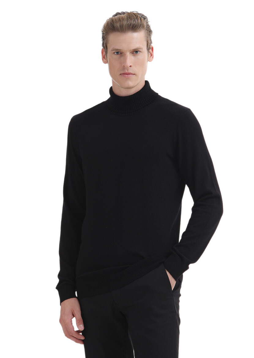 Black Knitwear Sweatshirt - 1