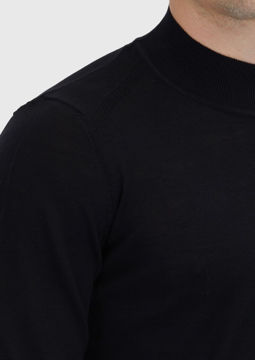 Black Knitwear Sweatshirt - 4