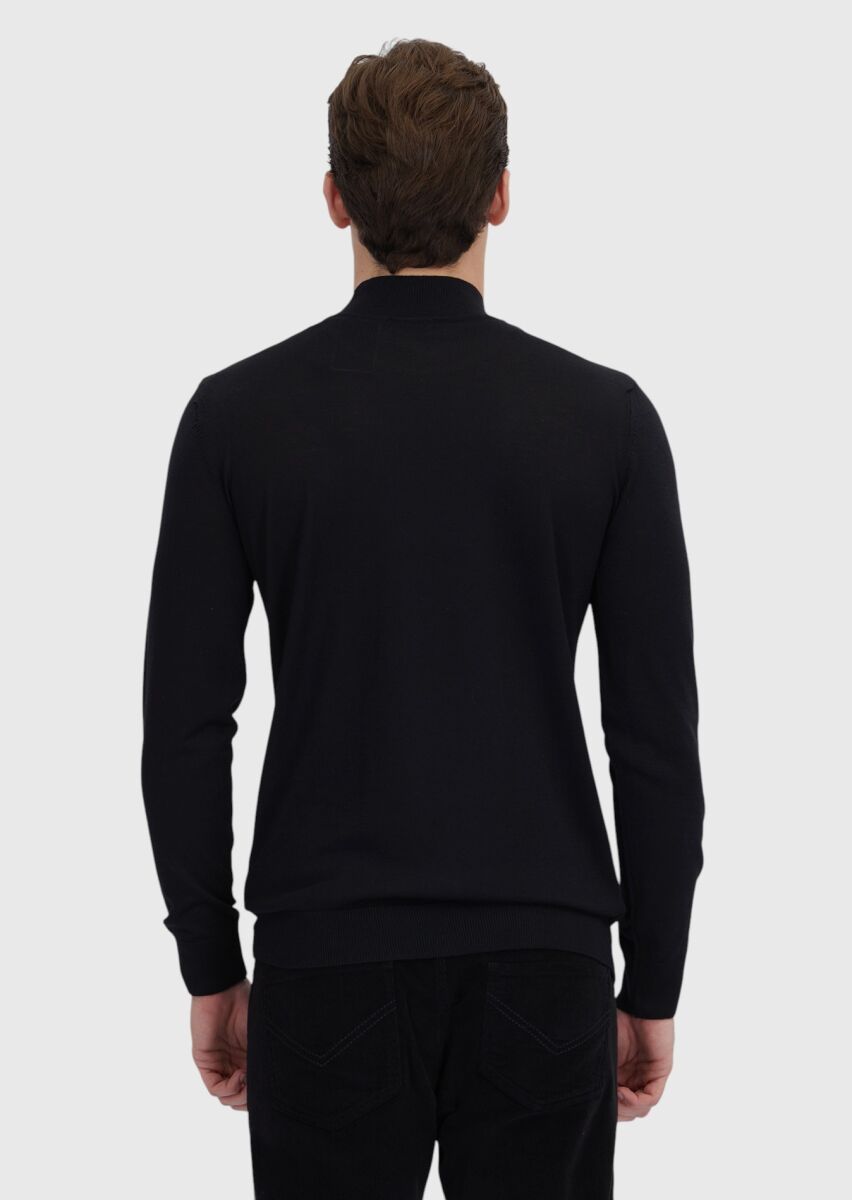 Black Knitwear Sweatshirt - 5