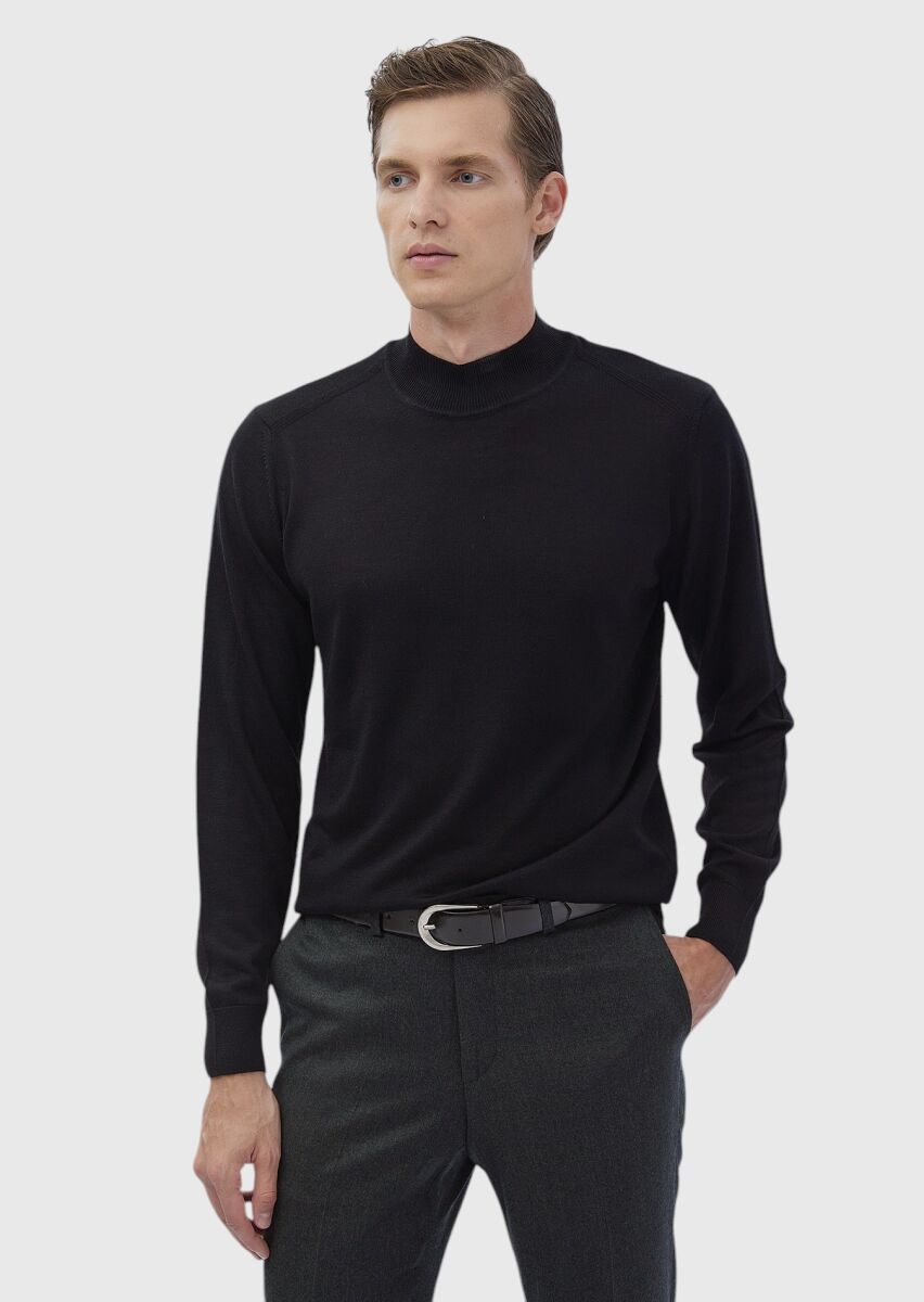 Black Knitwear Sweatshirt - 4