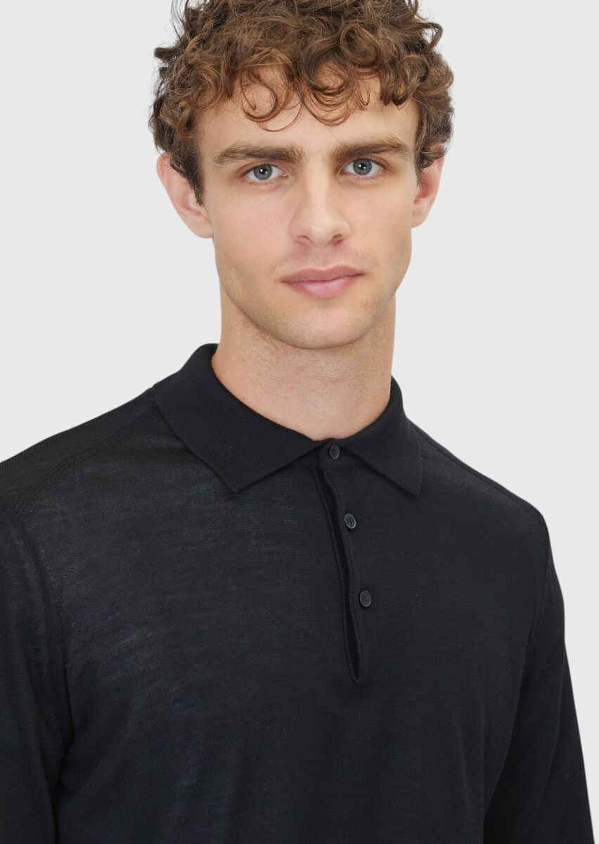 Black Knitwear Sweatshirt - 5