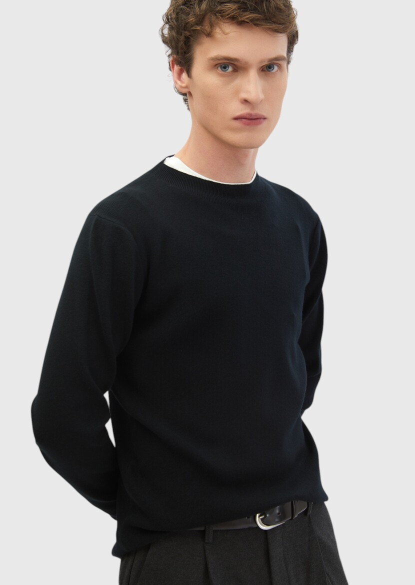 Black Knitwear Sweatshirt - 3