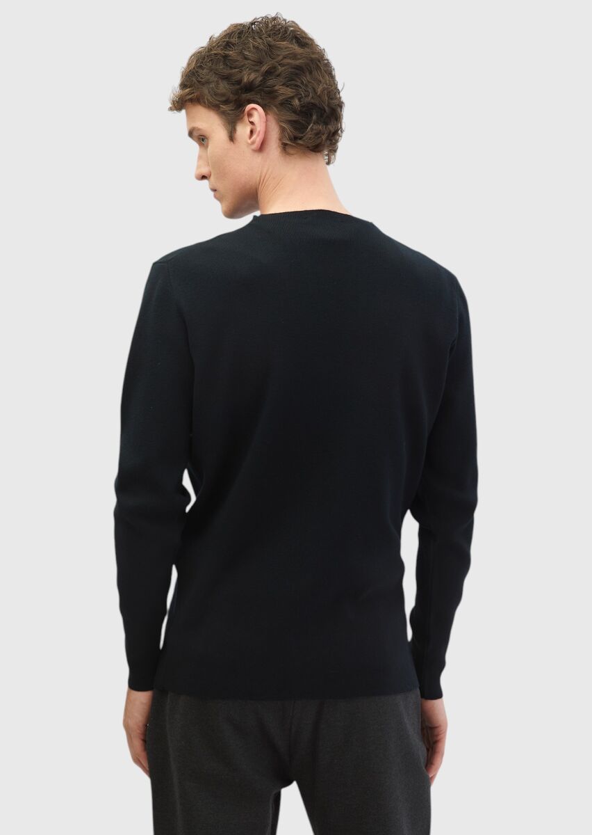 Black Knitwear Sweatshirt - 6