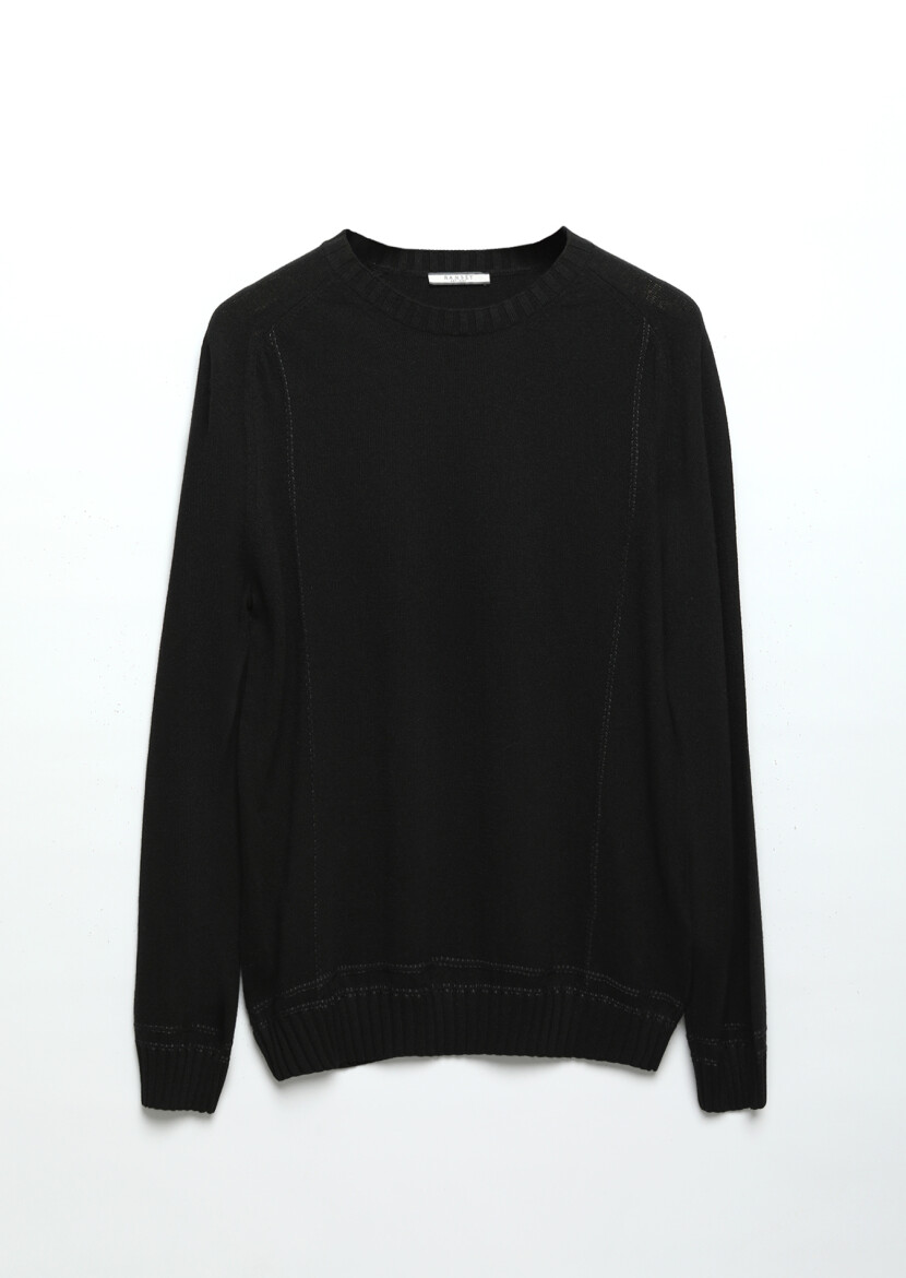 Black Knitwear Sweatshirt - 7