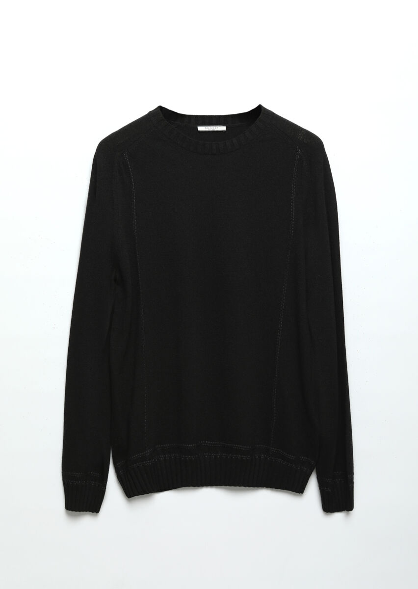 Black Knitwear Sweatshirt - 7