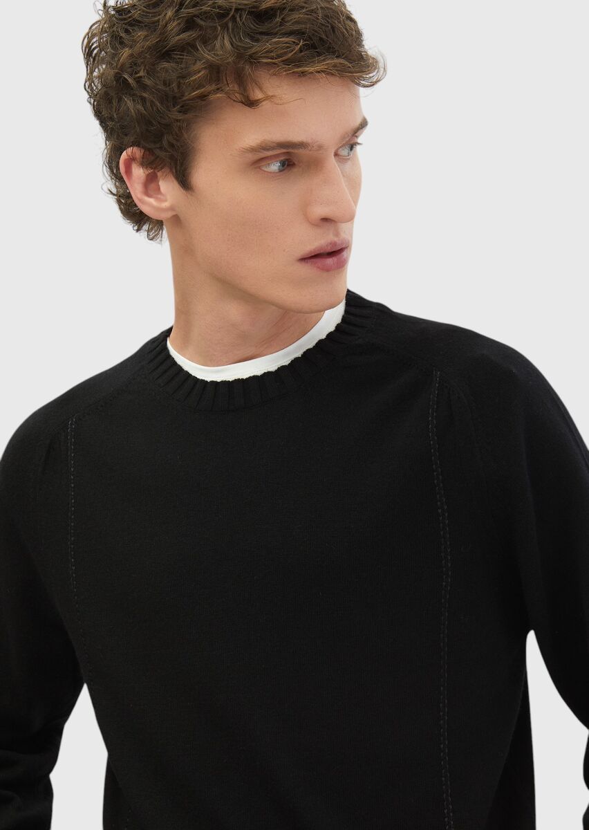 Black Knitwear Sweatshirt - 3