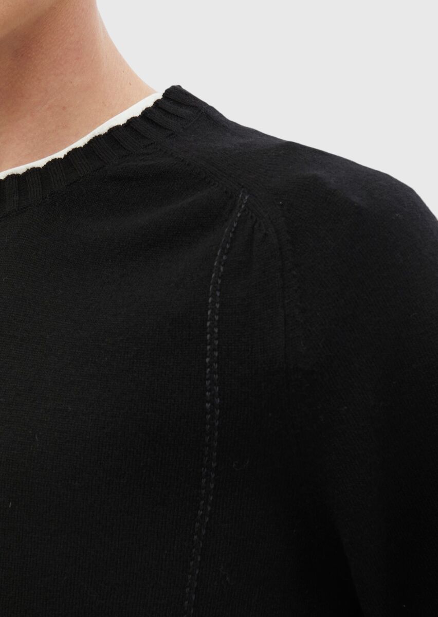 Black Knitwear Sweatshirt - 5