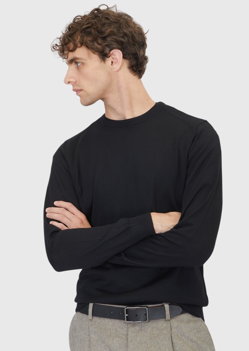 Black Knitwear Sweatshirt - 3