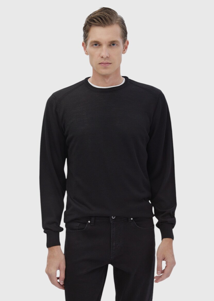 Black Knitwear Sweatshirt 