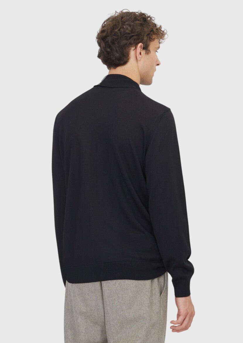 Black Knitwear Sweatshirt - 5