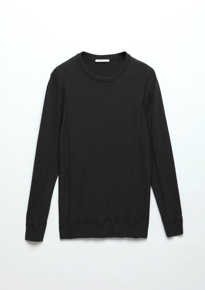 Black Knitwear Sweatshirt - 6