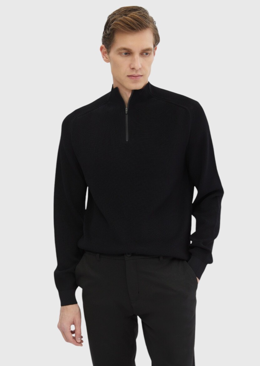 Black Knitwear Sweatshirt - 3