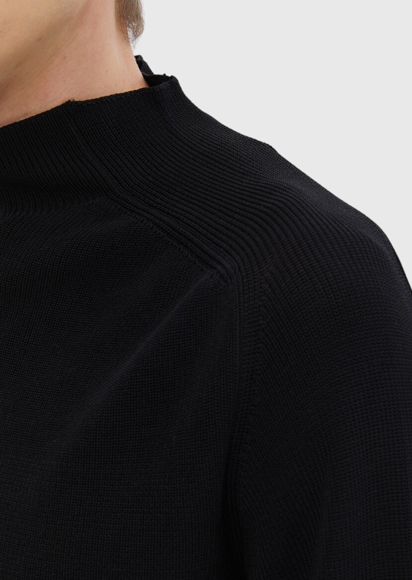 Black Knitwear Sweatshirt - 6