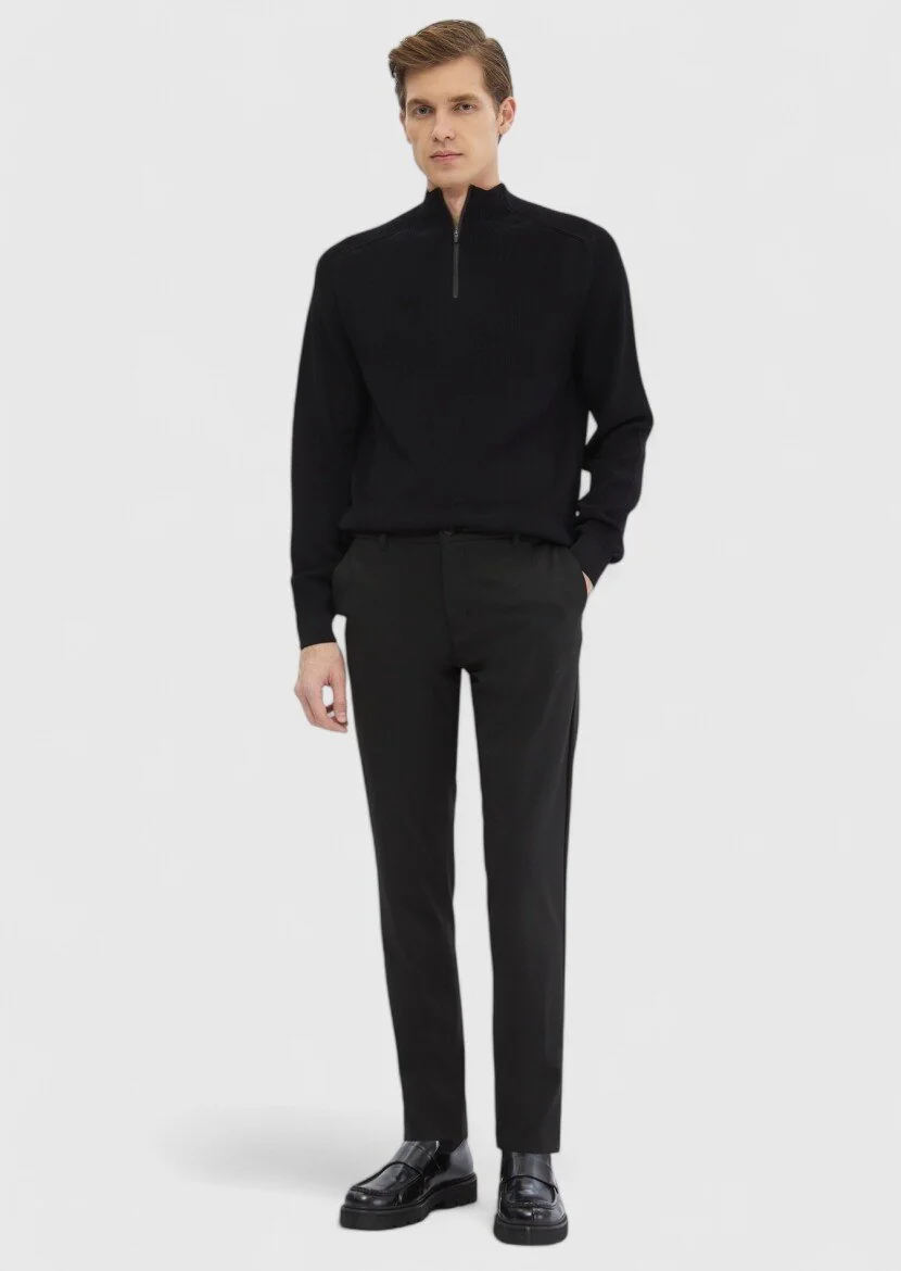 Black Knitwear Sweatshirt 