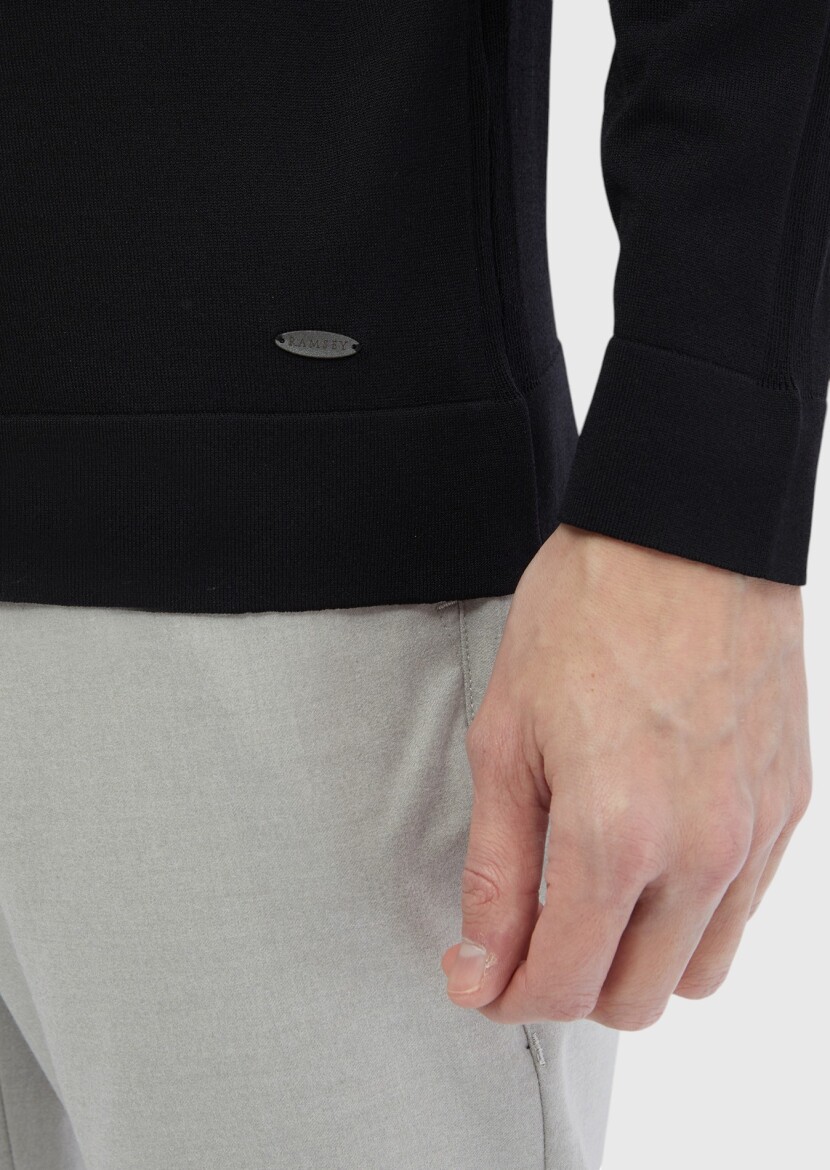Black Knitwear Sweatshirt - 3