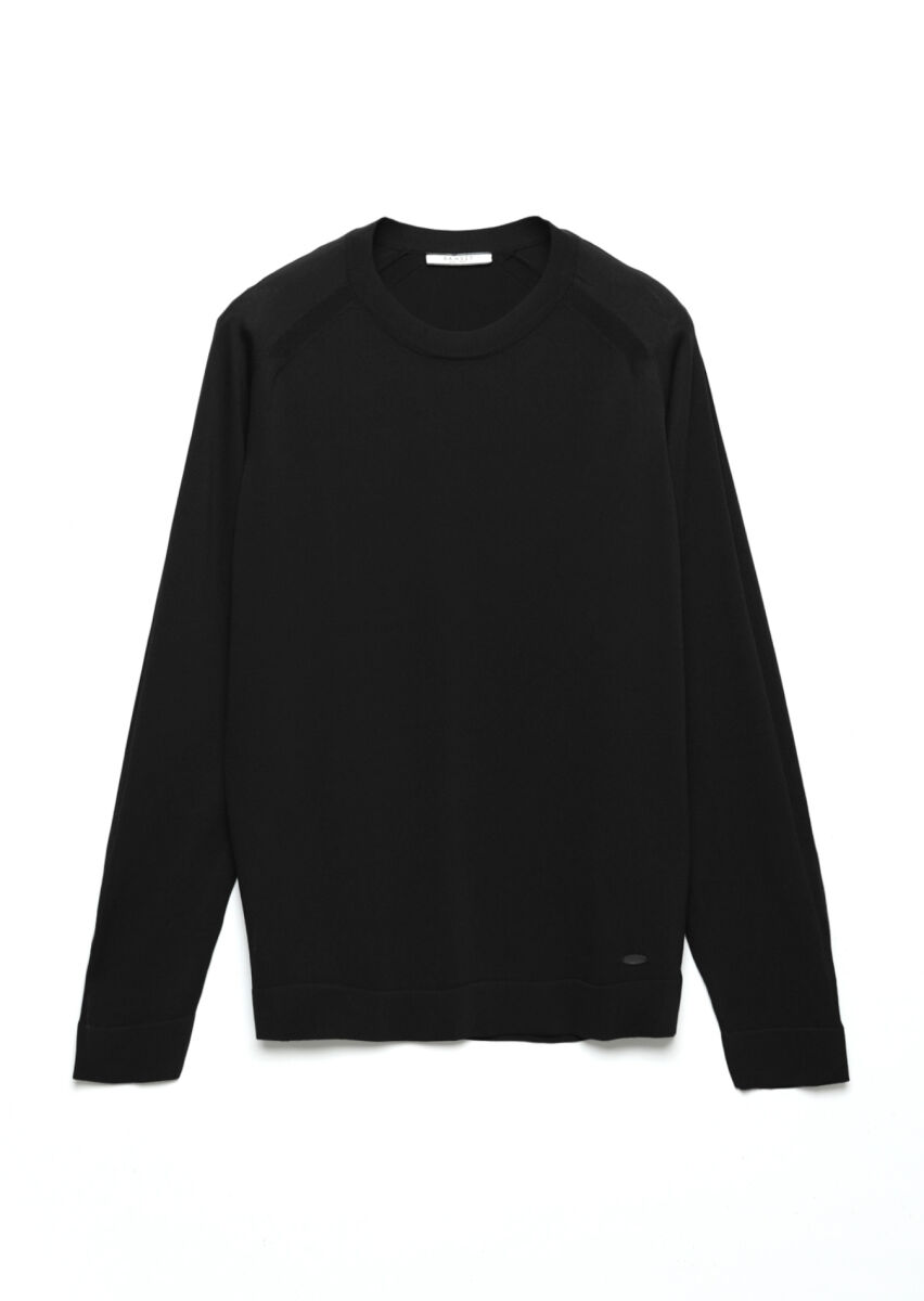 Black Knitwear Sweatshirt - 1