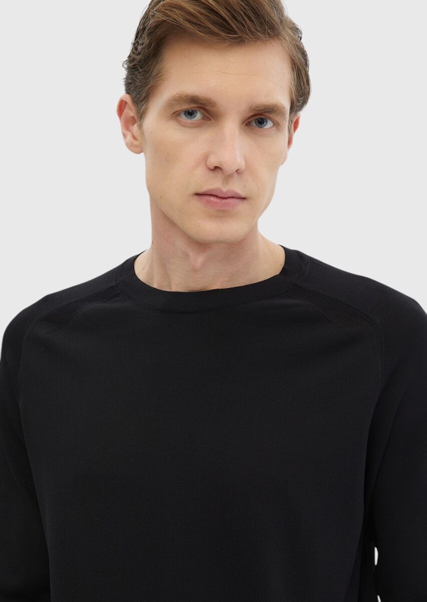 Black Knitwear Sweatshirt - 3