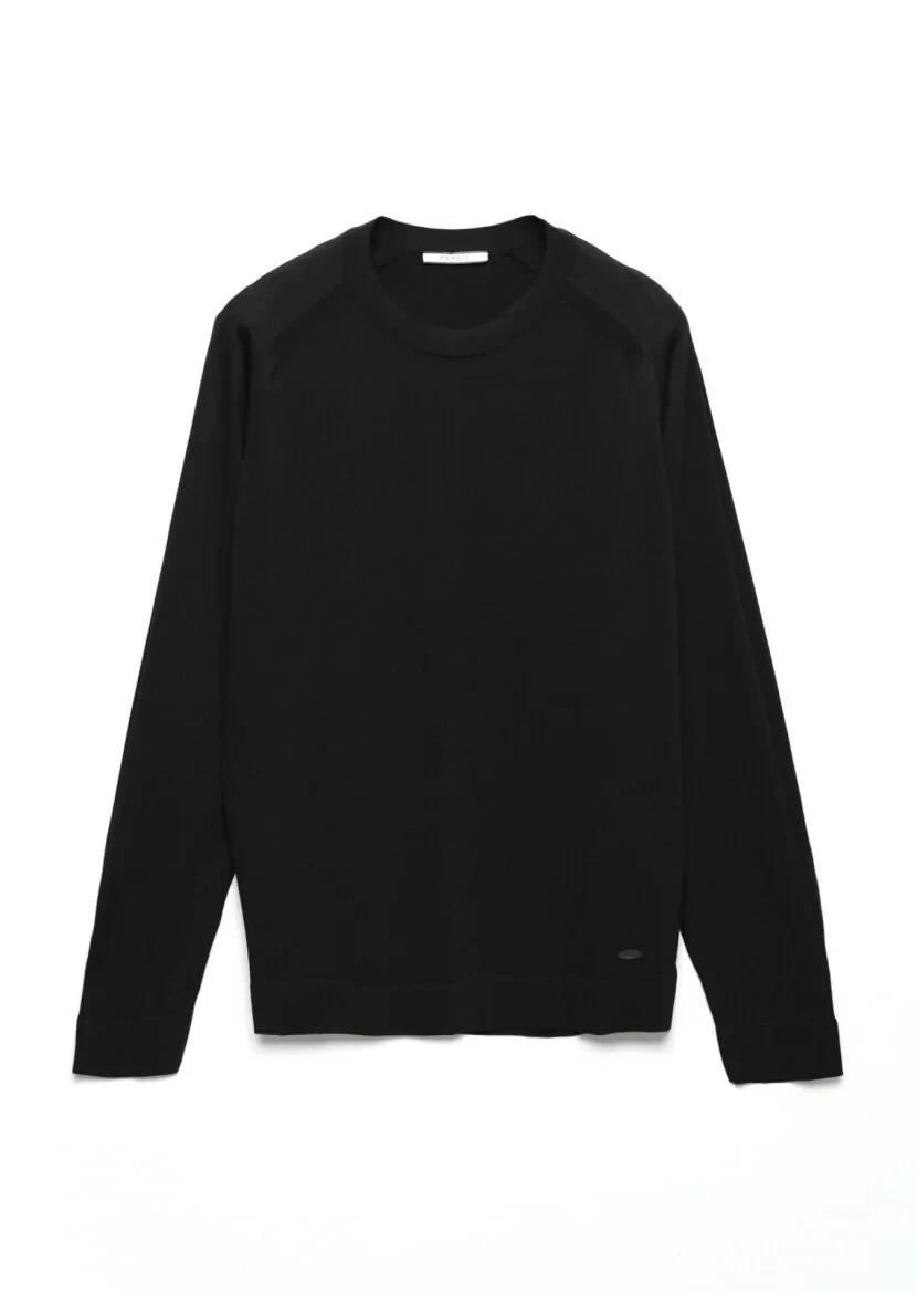 Black Knitwear Sweatshirt - 1