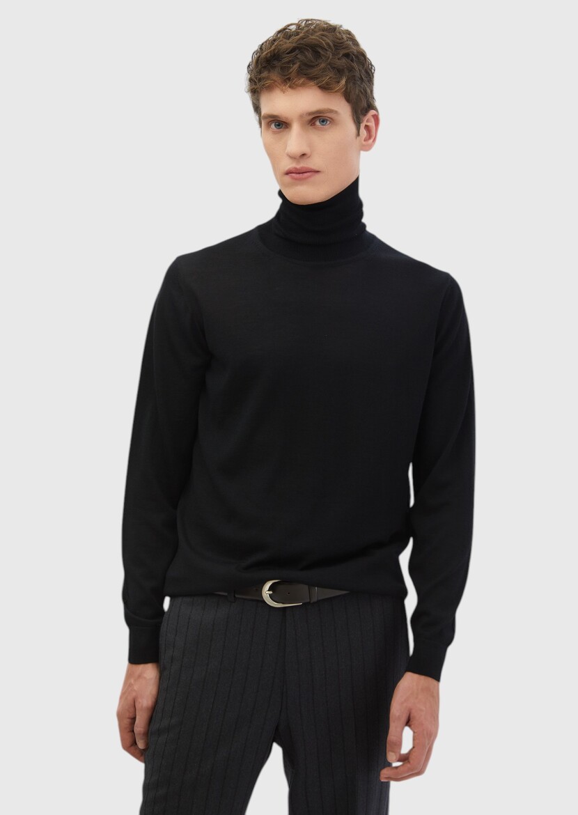 Black Knitwear Sweatshirt 