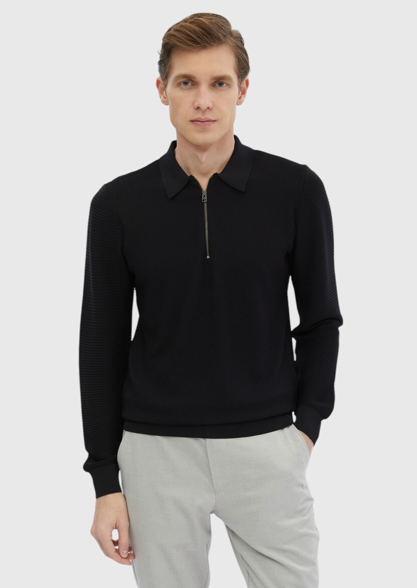 Black Knitwear Sweatshirt 