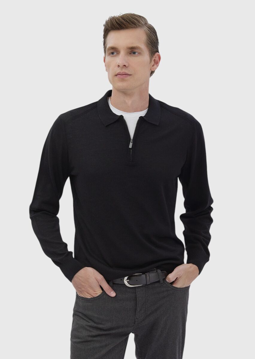 Black Knitwear Sweatshirt - 3