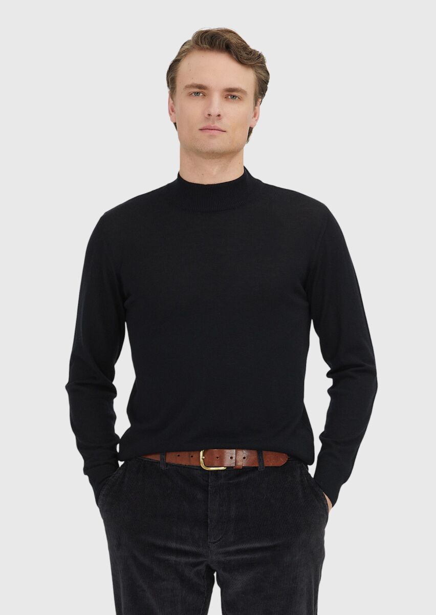 Black Knitwear Sweatshirt - 1