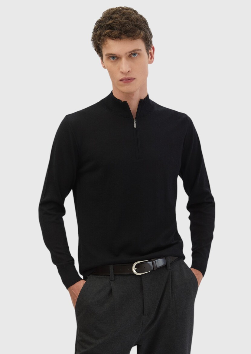 Black Knitwear Sweatshirt 