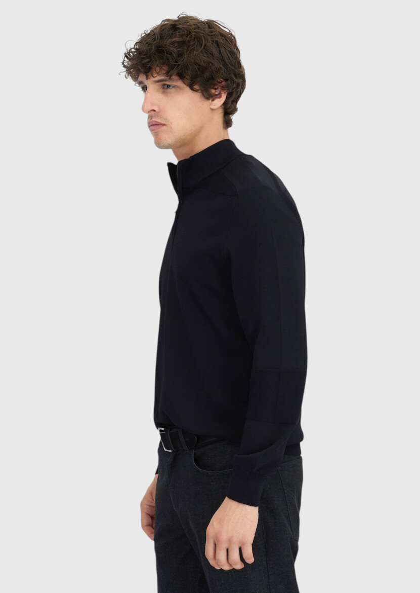 Black Knitwear Sweatshirt - 4