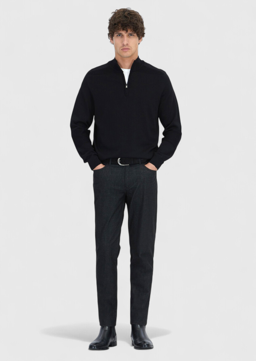 Black Knitwear Sweatshirt 