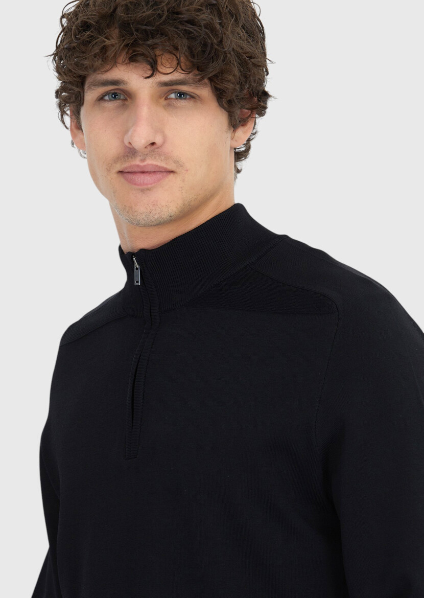 Black Knitwear Sweatshirt - 3