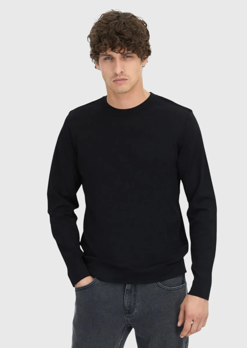Black Knitwear Sweatshirt - 1