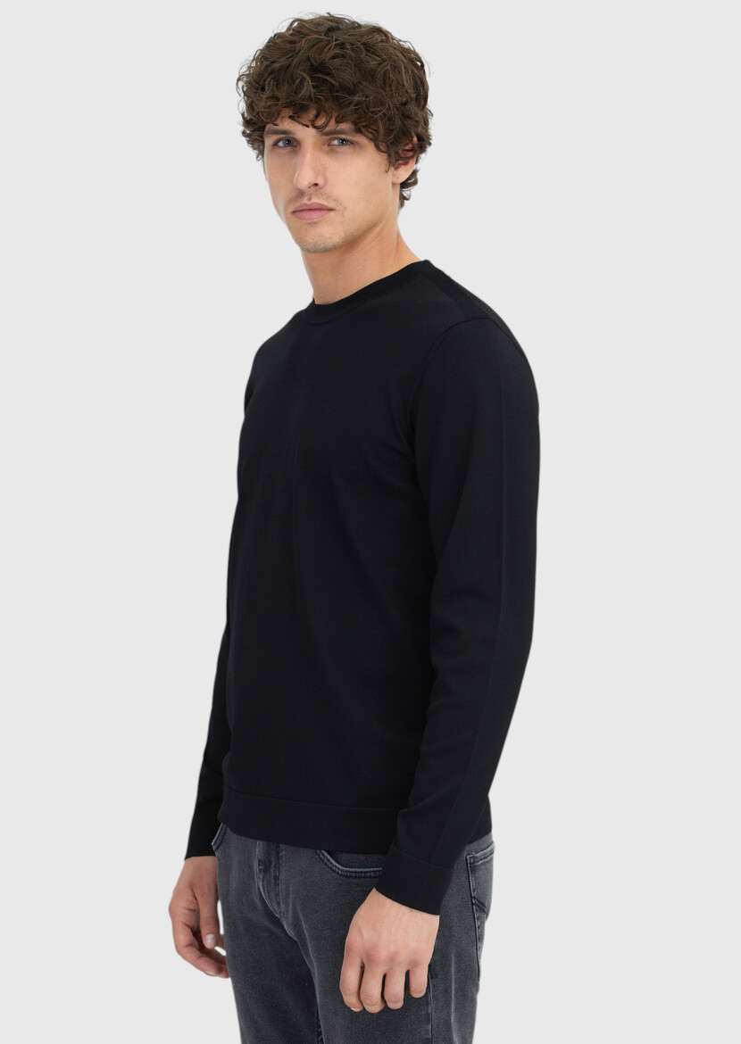Black Knitwear Sweatshirt - 3