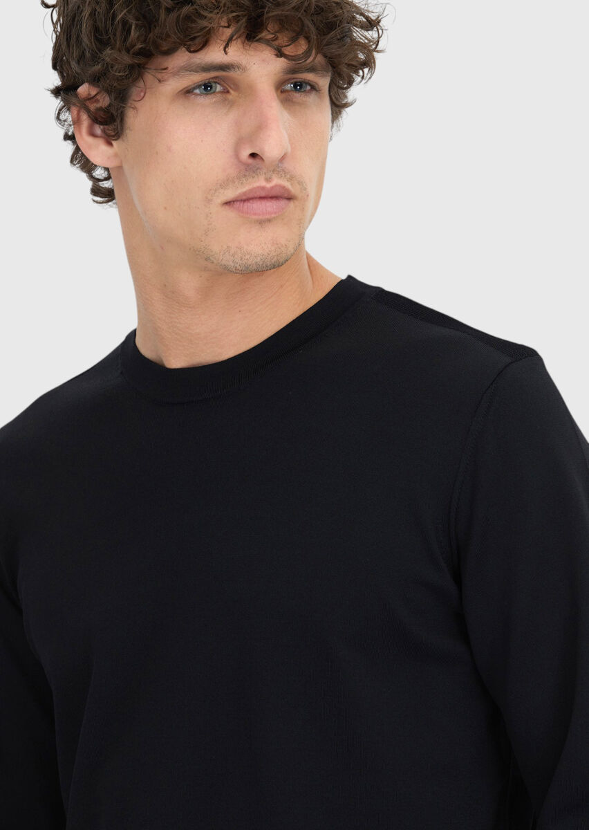Black Knitwear Sweatshirt - 4