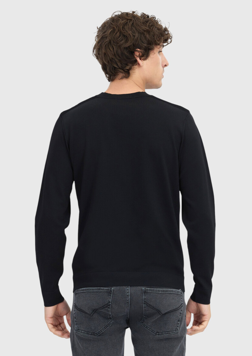 Black Knitwear Sweatshirt - 5