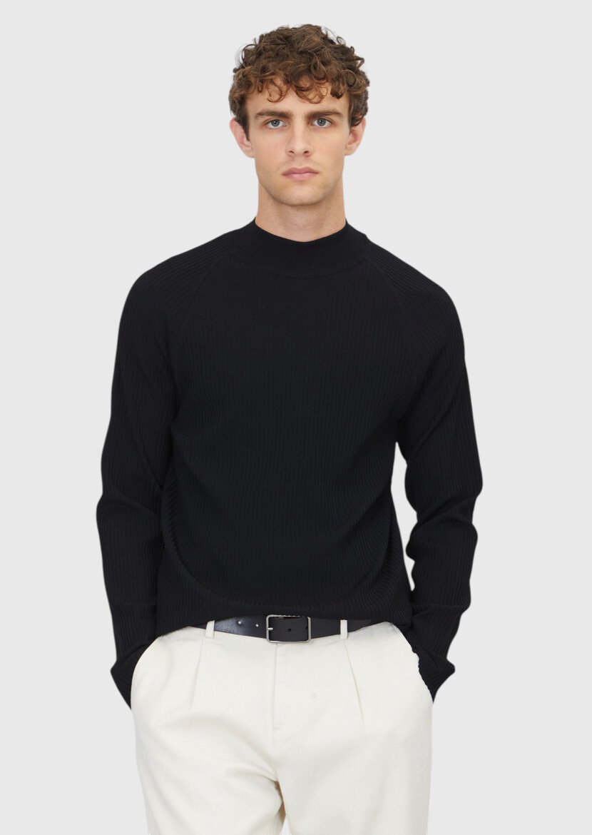 Black Knitwear Sweatshirt - RAMSEY