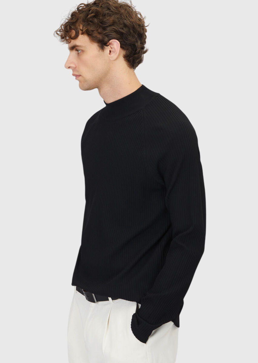 Black Knitwear Sweatshirt - 3