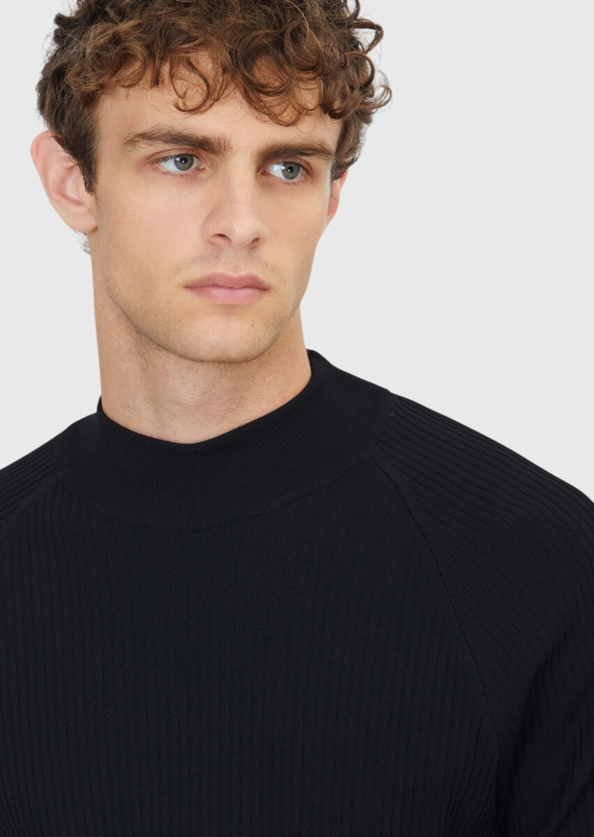 Black Knitwear Sweatshirt - 4