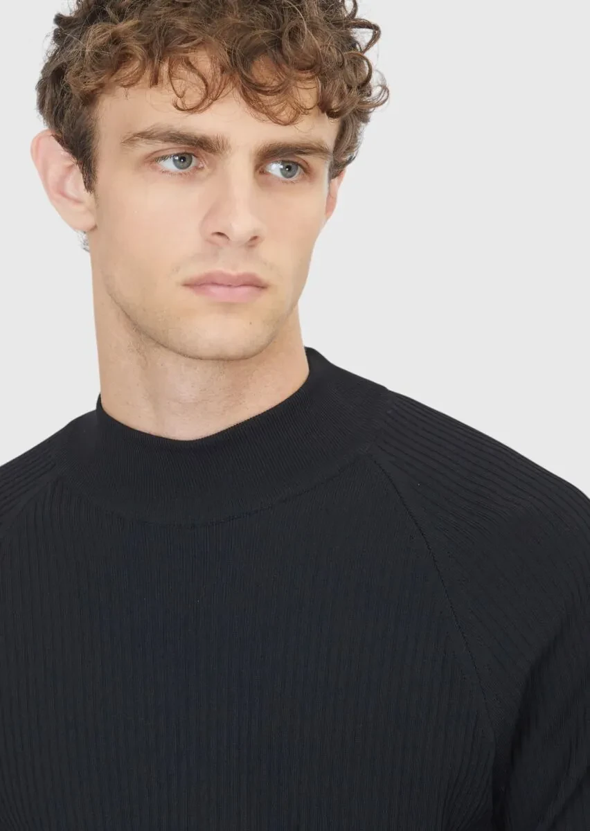 Black Knitwear Sweatshirt - 4