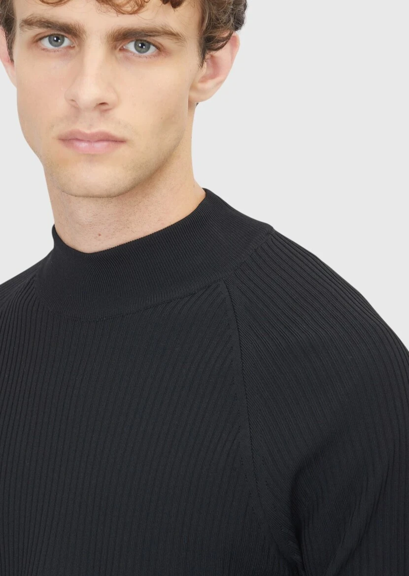 Black Knitwear Sweatshirt - 5