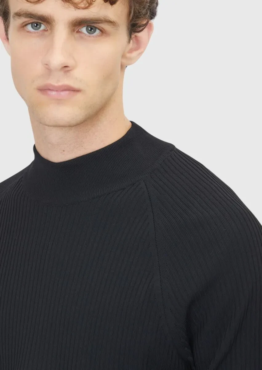 Black Knitwear Sweatshirt - 5