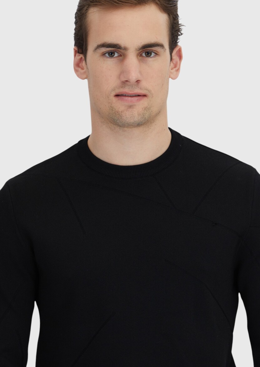 Black Knitwear Sweatshirt - 3