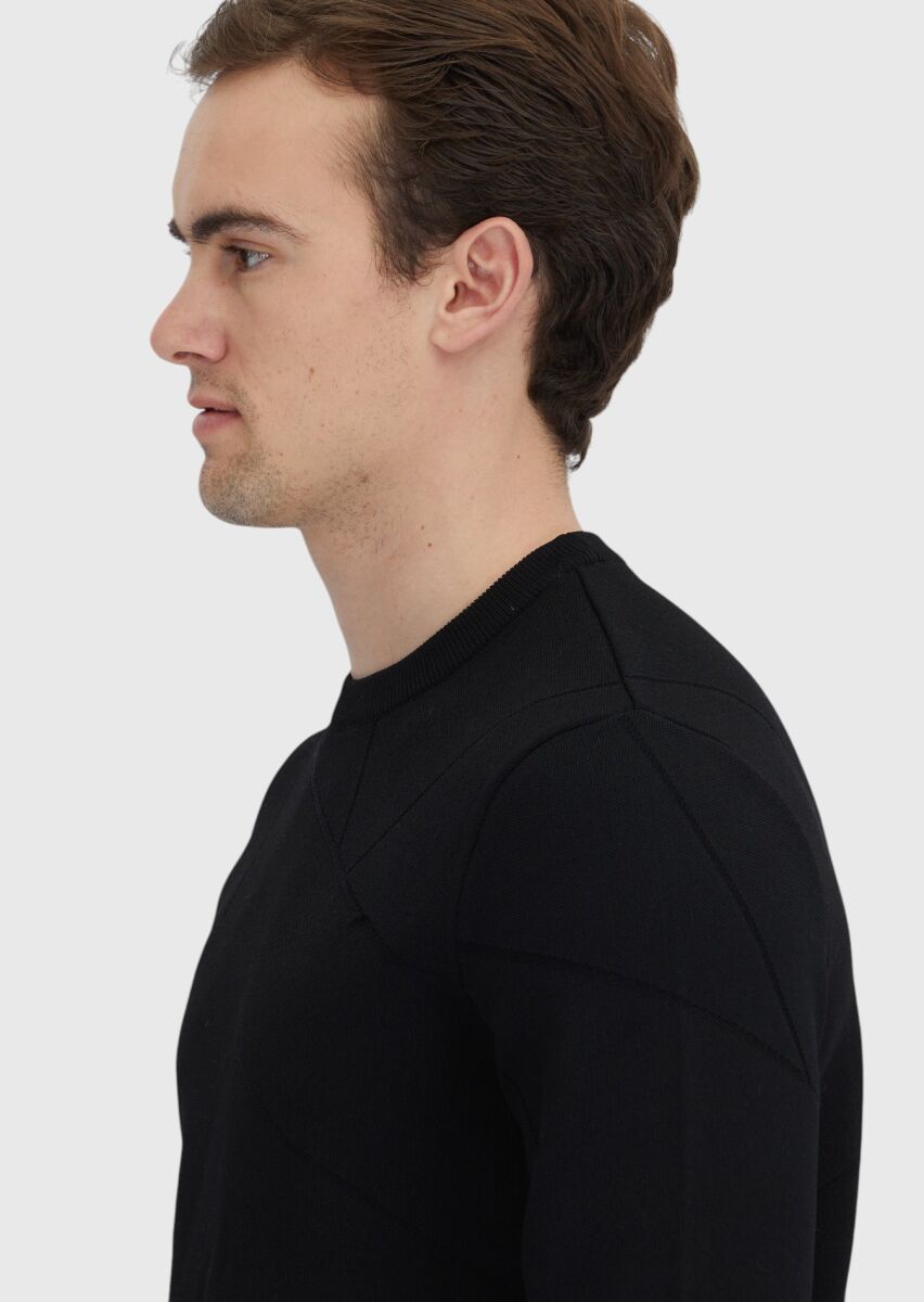 Black Knitwear Sweatshirt - 4